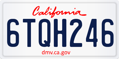 CA license plate 6TQH246