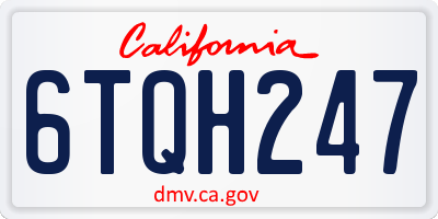 CA license plate 6TQH247