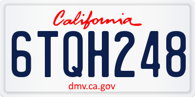 CA license plate 6TQH248