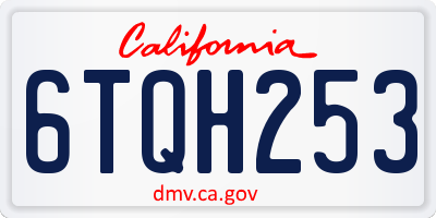 CA license plate 6TQH253