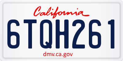 CA license plate 6TQH261