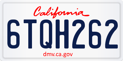 CA license plate 6TQH262