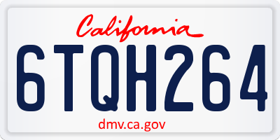 CA license plate 6TQH264