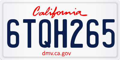 CA license plate 6TQH265