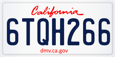 CA license plate 6TQH266