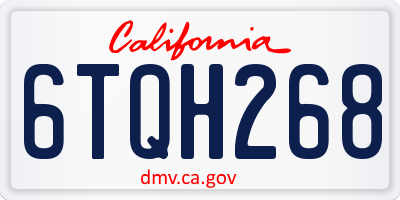 CA license plate 6TQH268