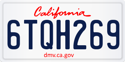 CA license plate 6TQH269