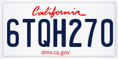 CA license plate 6TQH270