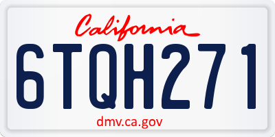 CA license plate 6TQH271