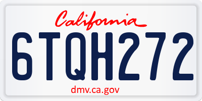 CA license plate 6TQH272