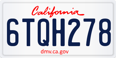 CA license plate 6TQH278