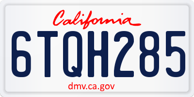 CA license plate 6TQH285