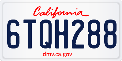 CA license plate 6TQH288