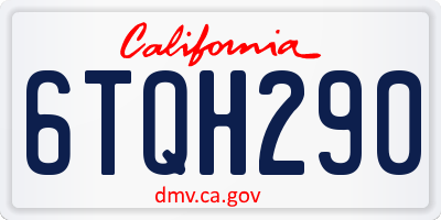 CA license plate 6TQH290