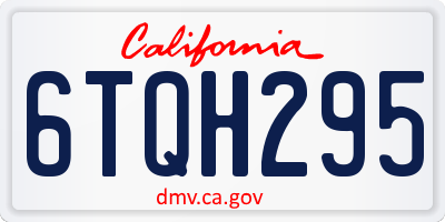 CA license plate 6TQH295