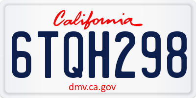 CA license plate 6TQH298