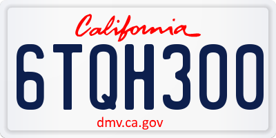 CA license plate 6TQH300