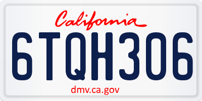 CA license plate 6TQH306