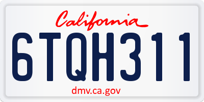 CA license plate 6TQH311