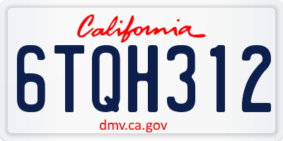 CA license plate 6TQH312