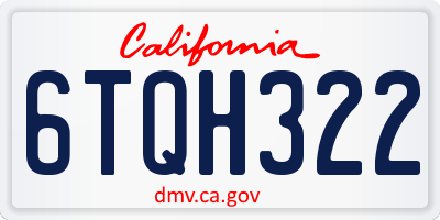 CA license plate 6TQH322