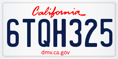 CA license plate 6TQH325