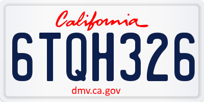 CA license plate 6TQH326