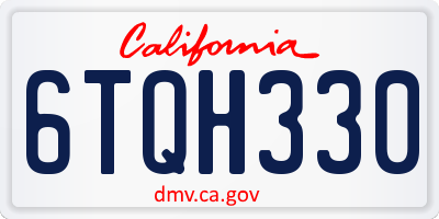 CA license plate 6TQH330