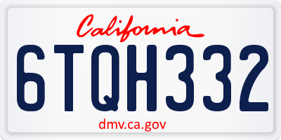 CA license plate 6TQH332