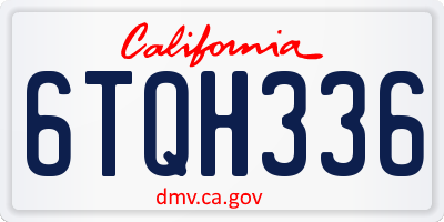 CA license plate 6TQH336