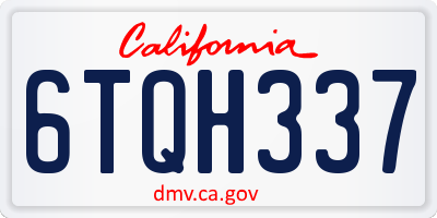 CA license plate 6TQH337