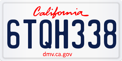 CA license plate 6TQH338