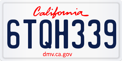 CA license plate 6TQH339