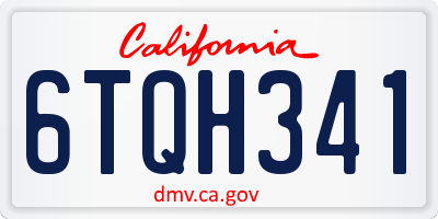 CA license plate 6TQH341