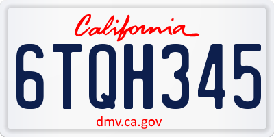 CA license plate 6TQH345