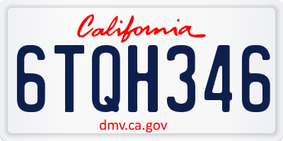 CA license plate 6TQH346