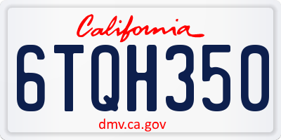 CA license plate 6TQH350