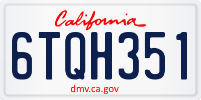 CA license plate 6TQH351