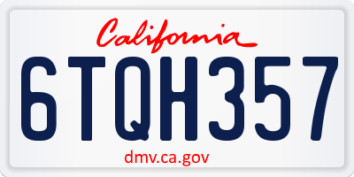 CA license plate 6TQH357