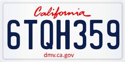 CA license plate 6TQH359