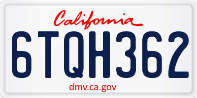 CA license plate 6TQH362