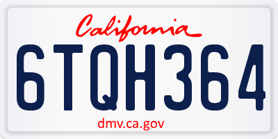 CA license plate 6TQH364