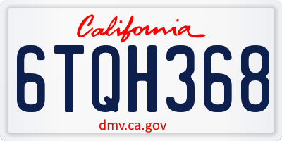 CA license plate 6TQH368
