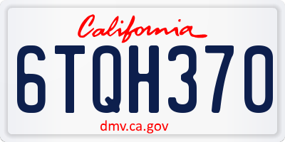 CA license plate 6TQH370