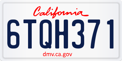 CA license plate 6TQH371