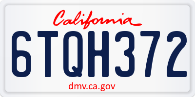 CA license plate 6TQH372