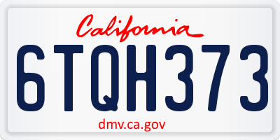 CA license plate 6TQH373