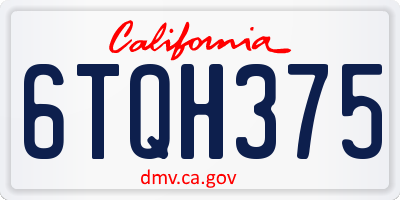 CA license plate 6TQH375