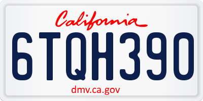 CA license plate 6TQH390