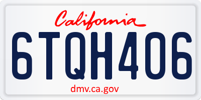 CA license plate 6TQH406